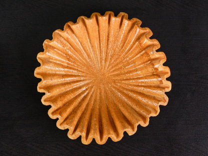 Yellow Marble Ruffle Bowl