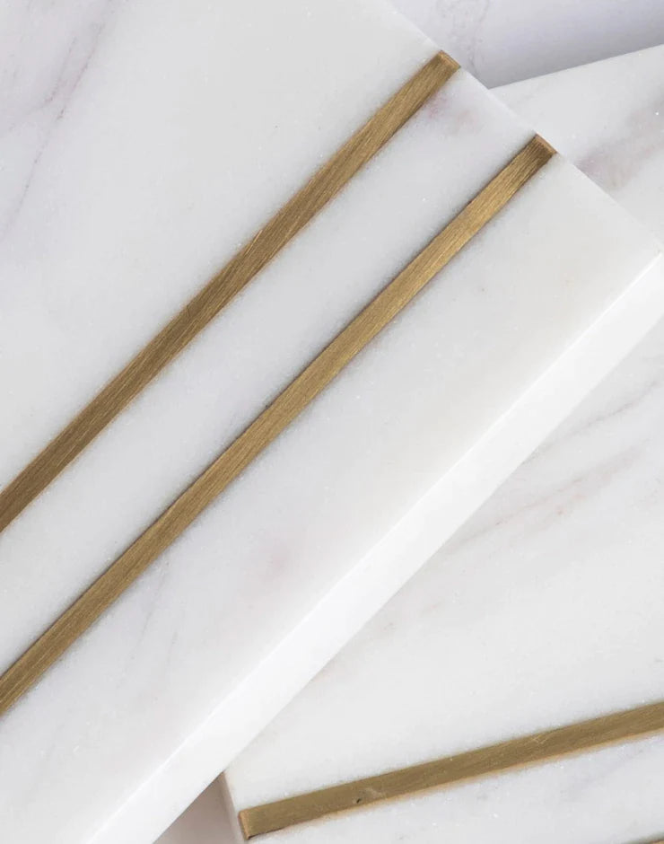 Golden Striped Marble Coaster